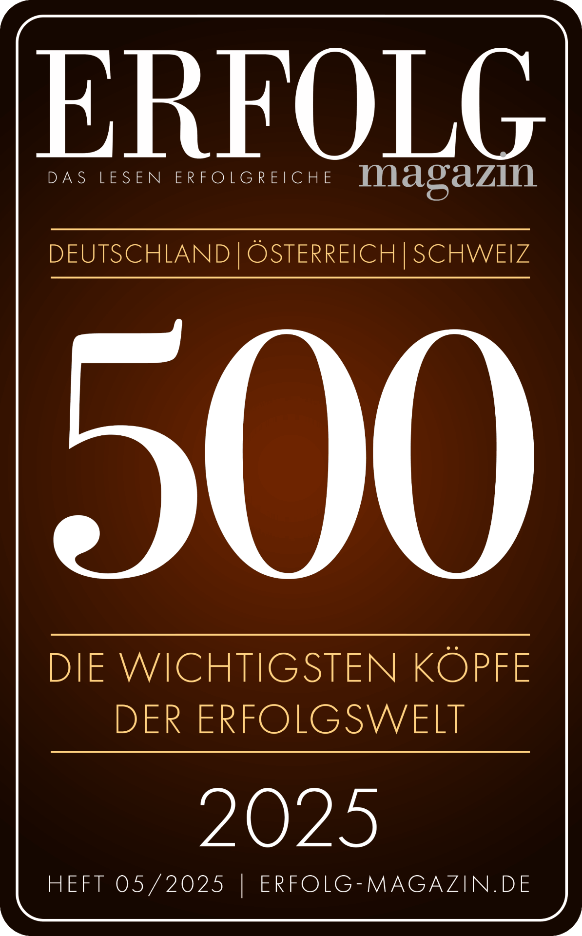 Erfolg Magazin – 500 wichtigste Köpfe